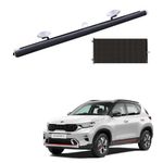 Car Front/Rear Glass Windshield Folding Roller Sunshade Self Retractable Design, Locks Sun Heat and UV Rays Protection Black Film Suitable for Kia Sonet