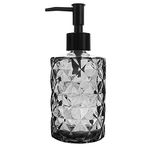 Topsky Glass Soap Dispenser with Plastic Pump, 330ml Liquid Hand Soap Dispenser, Rustproof Pump for Kitchen & Bathroom, Great for Lotions, Essential Oil, Liquid Soaps (Black)