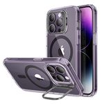 ESR for iPhone 14 Pro Case Magsafe with Stand, Military-Grade Protection, Built-in Camera Ring Stand, Scratch-Resistant Back, Classic Kickstand Case for iPhone 14 Pro 6.1 inch, Clear Purple