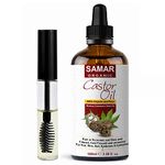 Castor Oil - 100% Pure and Certified Organic, Cold Pressed, Unrefined, Non-GMO. Ideal for Natural Hair Growth Treatment, Boost Eyelash, Eyebrow growth. Best Moisturizer for Skin and Nailcare - 100ml