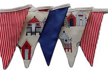 Beach Huts Bunting, Nautical Summer Seaside Garden Children's Party Bunting, Handmade 1-3 m