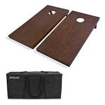 GoSports 4 ft x 2 ft Regulation Size Wooden Cornhole Boards Set with Dark Brown Varnish - Includes Carrying Case and Bean Bags (Choose Your Colors) Over 100 Color Combinations