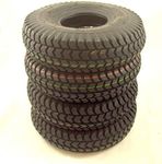 Set of 4 Black Block Tread Pneumatic Mobility Scooter Tyres Size 3.00-4 (300x4)(260x85)