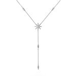 SLUYNZ 925 Sterling Silver Star Y Necklace for Women Teens CZ Star Necklace Choker Necklace Pendant, Metal, Cubic Zirconia