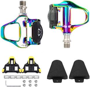 Forbest Bike Pedals Road Bike Pedals Ultralight SPD-SL Pedals Electroplated Color Pedals + SPD-SL Cleat Set + Cleat Covers, 3 in 1