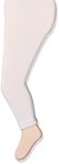 Jefferies Socks Girls' Cotton Footless Tights with Scalloped Edge, White, 4-6 Years