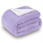 SOCHOW Sherpa Fleece Throw Blanket, Double-Sided Super Soft Luxurious Plush Blanket 127cm×150cm, Lilac