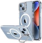 ESR for iPhone 13 Case/iPhone 14 Case, Compatible with MagSafe, Built-in Camera Ring Stand, Military-Grade Protection, Magnetic Phone Case for iPhone 13/14, Classic Kickstand Case (HaloLock), Clear