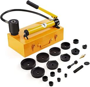 VEVOR 15 Ton Hydraulic Knockout Punch Kit, 1/2" to 4" Conduit Hole Cutter Set, KO Tool Kits W/Puncher 10 Piece, Metal Sheet Driver Tools, for Aluminum, Brass, Stainless Steel, Fiberglass and Plastic