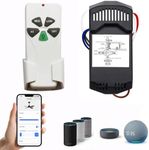 GREENBELL Universal WiFi Ceiling Fan Remote Control Kit, Smart Ceiling Fan Remote Compatible with Alexa, Google Assistant, Smart Life App, No Hub Required 53T KIT WiFi DIMMER