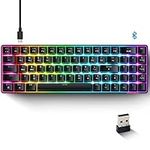 KUIYN AK692 Bluetooth/Wireless/Wired Keyboard, Customized Hot Swappable Keyboard with 18 RGB Light up, Programmable Mechanical Keyboard, 4000mAh Rechargable, 69 Keys, Numeric Pad, for PC/PS/Xbox Black