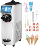 GSE Commercial Ice Cream Machine, Makes Whippy Sundaes Desserts, Soft Serve, Sorbet For Parlours Gastro, Cold Drink Shops, Small Stalls, 18L/H,1300W,6L, Frequency Conversion, Pre-Cooling System