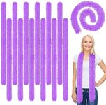 Xtinmee 24 Pcs 5 ft Feather Boas Artificial Fluffy Boas Decoration Feather Scarf for Women Halloween Tea Party(Purple)