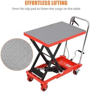GarveeTech GarveeTech Hydraulic Lift Table Cart - 500 Lbs Load Capacity, 28.5" Lifting Height, Hydraulic Pump, Safety Features, 4 Wheels, Non-Slip Pad, Red