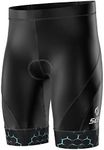 SLS3 Triathlon Shorts Mens - Padded Tri Shorts Mens Triathlon Shorts - 8" Triathalon Shorts, Quick Drying, FX Z (Black Graphite/Honeycomb, Medium)