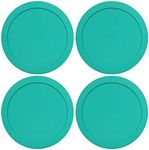 Lids for Pyrex and Anchor Round Glass Containers (4-Cups, Green-4PK)