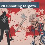 70 Shooting Targets: Zombie targets 8.5" x 8.5" | Silhouette black | firearms, airsoft, BB, rifles, pellet guns , archery |