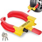 GADLANE Wheel Clamp - Heavy Duty Car Wheel Lock with 3 Keys, Car Lock Anti-Theft Device Fits All 7-11" Width Tyres, High Visibility Wheel Clamp for Car, Caravan, Trailer, Motorhome, Van (Yellow/Red)