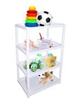 LookNSnap Baby Multipurpose 4 Plastic Shelf Storage Rack (Unbreakable Material) Multicolour, Pack Of 1