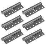 6 Pack 4" x 2-3/8" Weldable Hinges with Prepunched Hole, Weld on Lift Off Hinges for Trailer Ramp Gate, Detachable Flag Hinges, Thickness 2.2mm