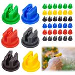 36 Pcs Misting Nozzles, 110 Degree Fan Misting Nozzles Plastic 0.15-0.6mm for Piggyback Nozzles