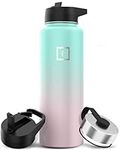 Iron Flask Sports Water Bottle - 1180 ml, 3 Lids (Straw Lid), Vacuum Insulated Stainless Steel, Double Walled, Thermo Mug, Metal Canteen