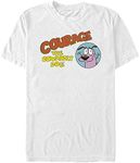 Warner Bros. Mens Courage The Cowardly Dog Courage Logo Men's Tops Short Sleeve Tee Shirt, White, X-Large Big Tall