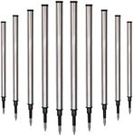 YIVONKA 10 Pieces Replaceable Ballpoint Pen Refills Medium Point Metal Refill Smooth Writing Black or Blue Ink Pen Refills 0.5 mm (10 Black 0.5mm Refills)