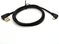 CentBest Gold Plated USB 2.0 A Left Angle to Micro B Right angled Cable Data Sync and Power Cable (Black,1M/3F)