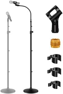 InnoGear Microphone Stand, Mic Stand Detachable Gooseneck Mic Floor Stand Height Adjustable from 32” to 70” with Weighted Round Base for Blue Yeti Blue Snowball Shure SM7B Shure SM58 Samson Q2U