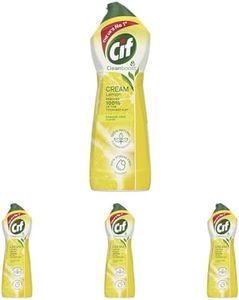 Cif Lemon Cream Cleaner multipurpose surface cleaner with 100% natural cleaning particles removes 100% of the toughest dirt 750 ml (Pack of 4)