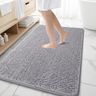 OLANLY Bathroom Rugs 59x35, Extra Soft Absorbent Chenille Bath Rugs, Rubber Backing Quick Dry, Machine Washable Bath Mats for Bathroom Floor, Tub and Shower, Home Decor Accessories, Grey