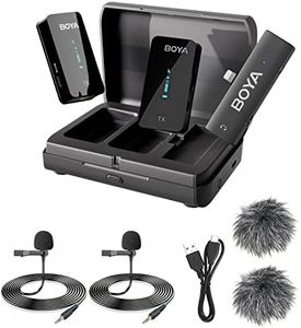 BOYA Wireless Lavalier Microphone for iPhone by-XM6 K4 MFi Lightning Plug Play Dual Microphones with Charging Case Clip On Lapel Mic for Video Recording Interview YouTube Streaming Vlogging