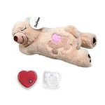 pet prime Snuggle Bear - Pet Plush Toy Heartbeat Plush Bear Kitty Toy Dog Comfort Toy