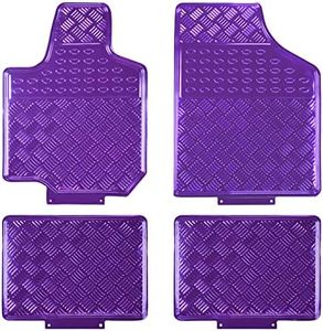 August Auto Aluminum Universal Fit 4PC Car Floor Mats Fit for Sedan, SUVS, Truck and Vans (Purple)