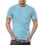 NetSetUK Mens Valueweight Round Neck Short Sleeve Plain T Shirt UK Size (S to XXL) Sky Blue