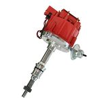 Complete Ignition Distributor Replacement For SBF Small Block Ford 260 289 302 5.0 Ignition HEI Distributor with 65K Volt Coil 1030213 PE330U Red Cap