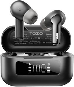 TOZO New Version Hybrid Active Noise Cancelling Wireless Earbuds,6 Mics ENC Clear Call,55H Long Playtime,32 Preset EQs via APP,Bluetooth 5.3 Headset,IPX8 Waterproof,in-Ear Headphones with LED Display