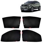 KINGSWAY Fix Type Z-Black Side Curtains Sunshades for Car Compatible with Tata Nexon (2020-2023) - Enhanced Sun Protection & Privacy, Half Cut in Front Window, Complete Set of 4 Piece