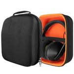 Geekria Shield Case for Large Sized Over-Ear Headphones, Replacement Hard Shell Travel Carrying Bag with Cable Storage, Compatible with Sony, Beyerdynamic, Philips, Denon, JVC Headsets (Black)