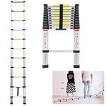 3.2M 10.5ft Extendable Ladders Telescoping Aluminium Portable Compact Loft Ladder Multi-Purpose Roof Work Decoration Lightweight EN131