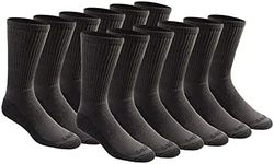 Dickies Men's Dri-Tech Essential Moisture Control Crew Socks Multipack, Charcoal (12 Pairs), X-Large