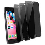 pehael [3-Pack] pehael iPhone 8 Plus 7 Plus High Definition Privacy Screen Protector, Black Tempered Glass Screen Protector, Easy Install