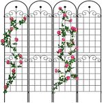 4 Pack Metal Garden Trellis 7.2ft, Rustproof Trellis for Climbing Plants Outdoor Indoor Flower Support