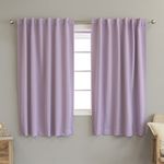 Best Home Fashion Thermal Insulated Blackout Curtains - Back Tab/Rod Pocket - 52" W x 63" L - Lavender (Set of 2 Panels)