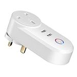 Smart Plug Smart Socket with 2 USB Ports - 16A Mini WiFi Outlet Compatible with Alexa, Google Home,Wireless Socket, Remote Control Timer Socket USB Mains for Home Office No Hub Required 2.4Ghz Only