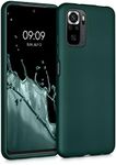 kwmobile Case Compatible with Xiaomi Redmi Note 10 / Note 10S Case - Soft Slim Metallic TPU Silicone Cover - Metallic Teal