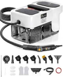 GEVOLCM Steam Cleaner, 3 Level Adjustable Handle with 18 Accessories, White