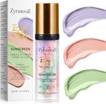 3 In 1 Primer for Face Before Makeup,SPF 50 Sunscreen Isolation Cream, One Step Color Correcting Primer,Hydrating,Oil Control Facial Serum & Concealer Skin Tone,Even Skin Tone,Radiance Skin(40g)