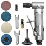 PROSHI angle air die grinder 1/4" with 4 pcs 2" roll lock sanding discs, polished color angle pneumatic die grinder